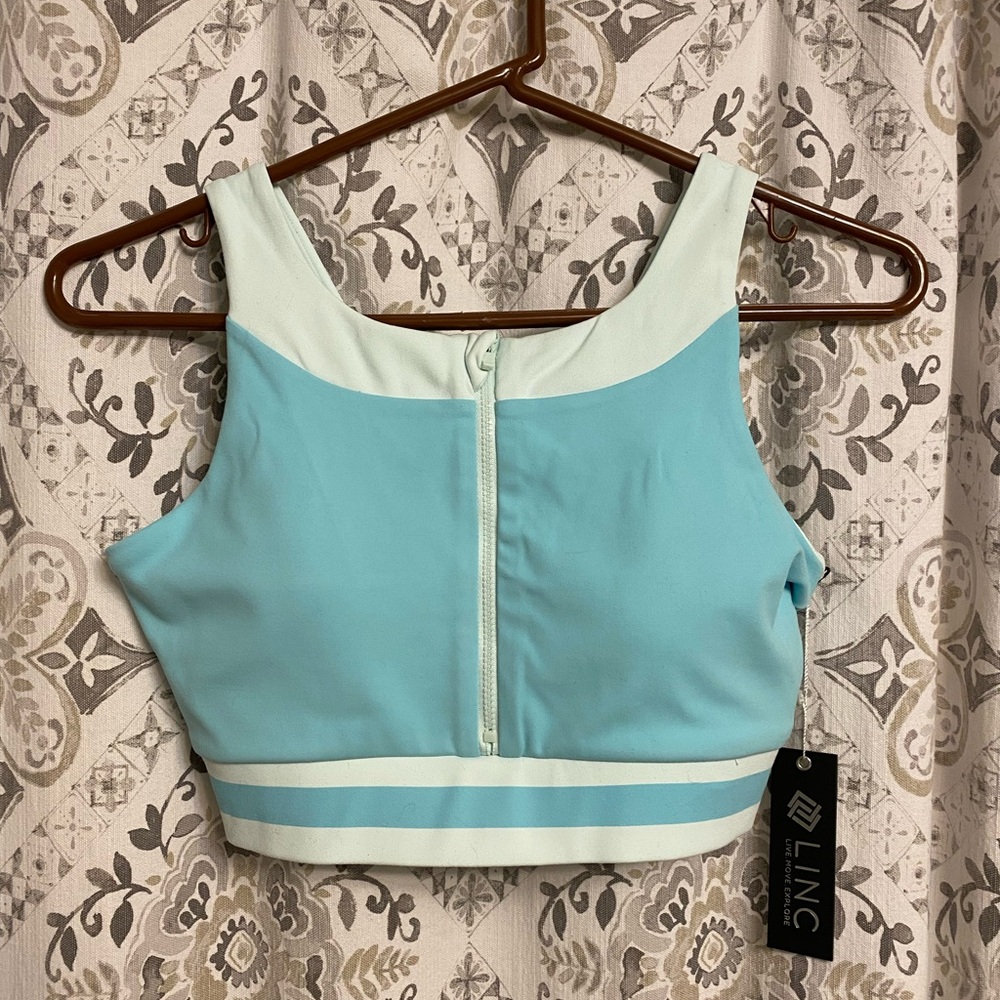 Zip up sports bra